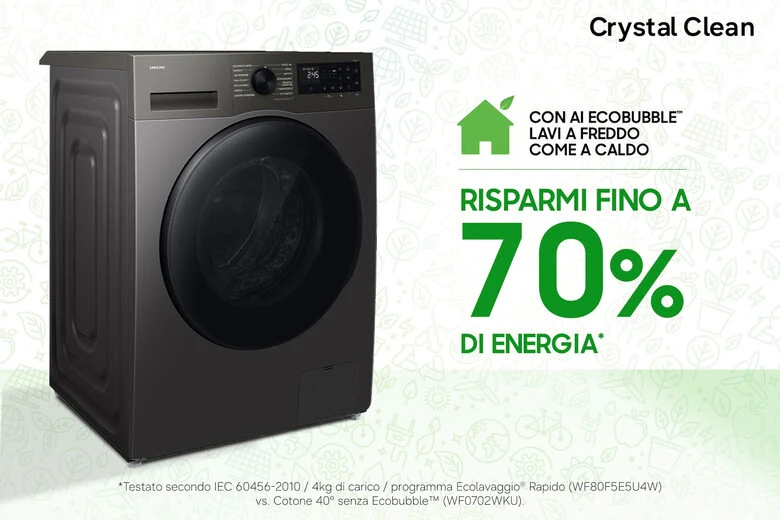 Samsung Lavasciuga ‎ Crystal Clean ‎9Kg + ‎6Kg WD90HG5U34BXET