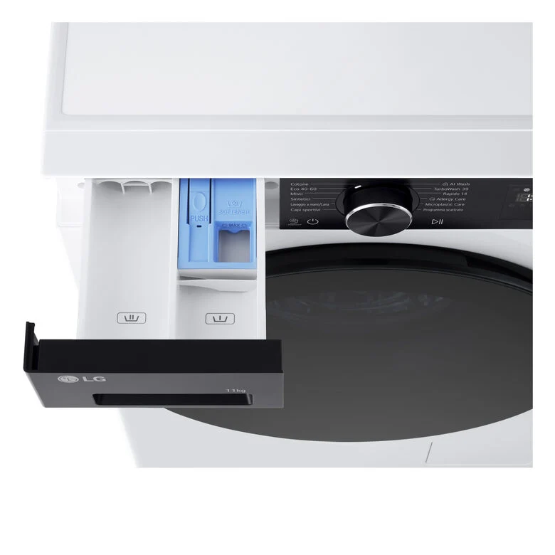 LG F4NX5011TKB Lavatrice Intelligente 11 kg Classe A-40% Bianco/Nero