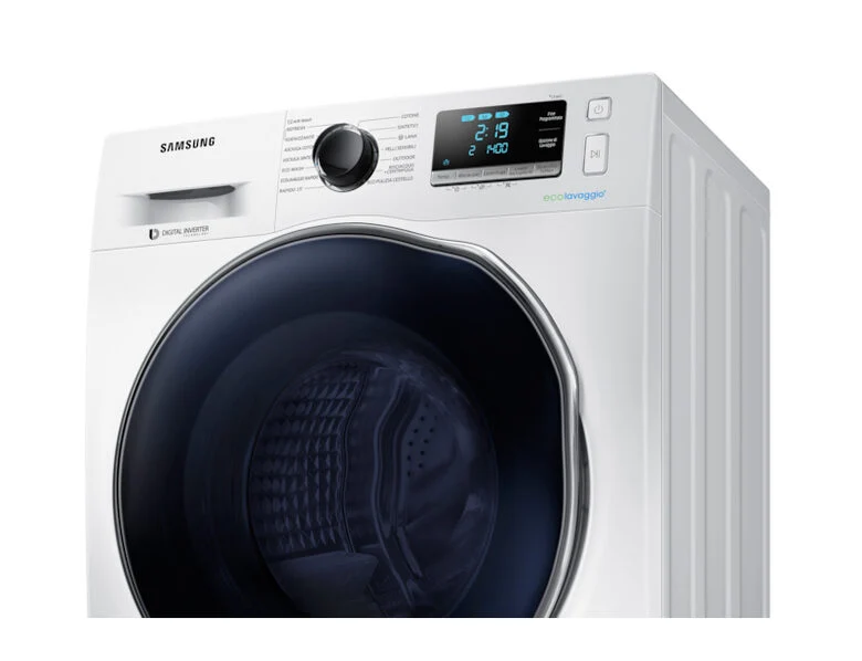 Samsung WD90J6A10AW lavasciuga Libera installazione Caricamento frontale Nero, Bianco