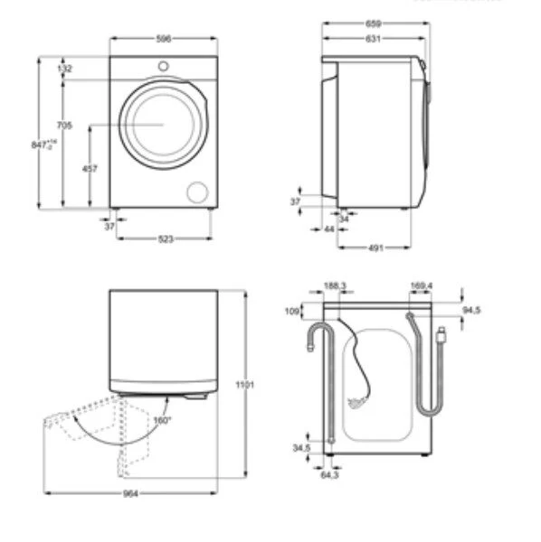 Electrolux EW6F592W lavatrice Caricamento frontale 9 kg 1200 Giri/min D Bianco