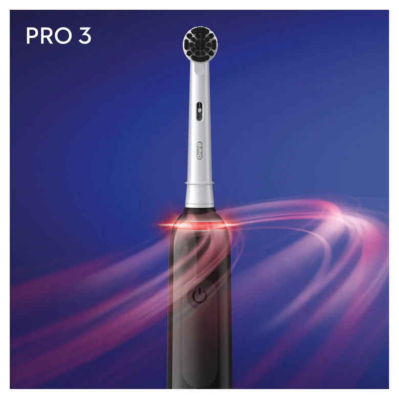 Oral-B Pro 3 Spazzolino Elettrico Ricaricabile - 3000 Nero. 1 Spazzolino + 1 Testina con setole al Carbone