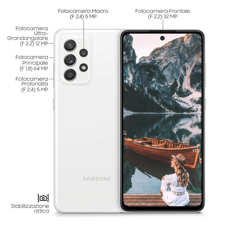 Samsung Galaxy A52 4G A52 128 GB Display 6.5” FHD+ Super AMOLED Awesome White