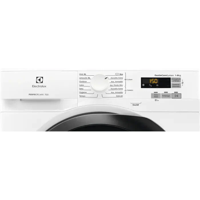 Electrolux EW7H583B Asciugatrice A Libera Installazione 8 Kg, Pompa Di Calore, Sensicare System, Sistema Filtrante Ecoflow, Classe C, Bianco