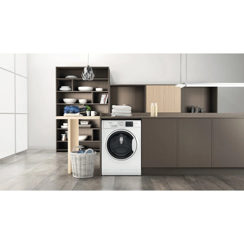 Hotpoint NDB 10736 WA IT lavasciuga Libera installazione Caricamento frontale Bianco D
