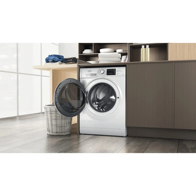 Hotpoint NDB 10736 WA IT lavasciuga Libera installazione Caricamento frontale Bianco D