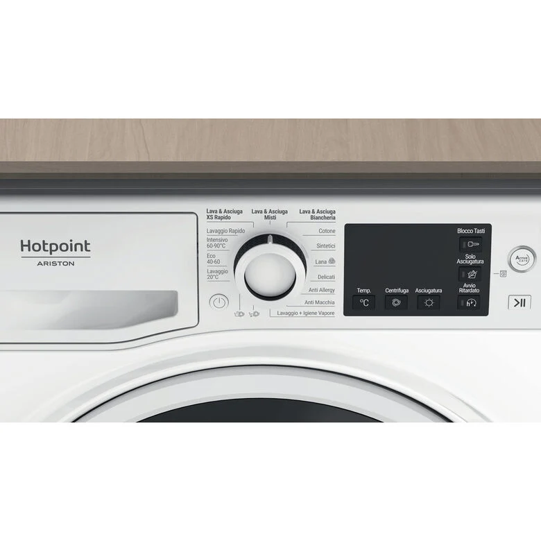 Hotpoint NDB 10736 WA IT lavasciuga Libera installazione Caricamento frontale Bianco D