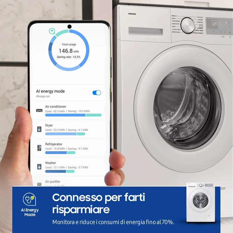 Samsung WW90CGC04DTH lavatrice Caricamento frontale 9 kg 1400 Giri/min A Bianco
