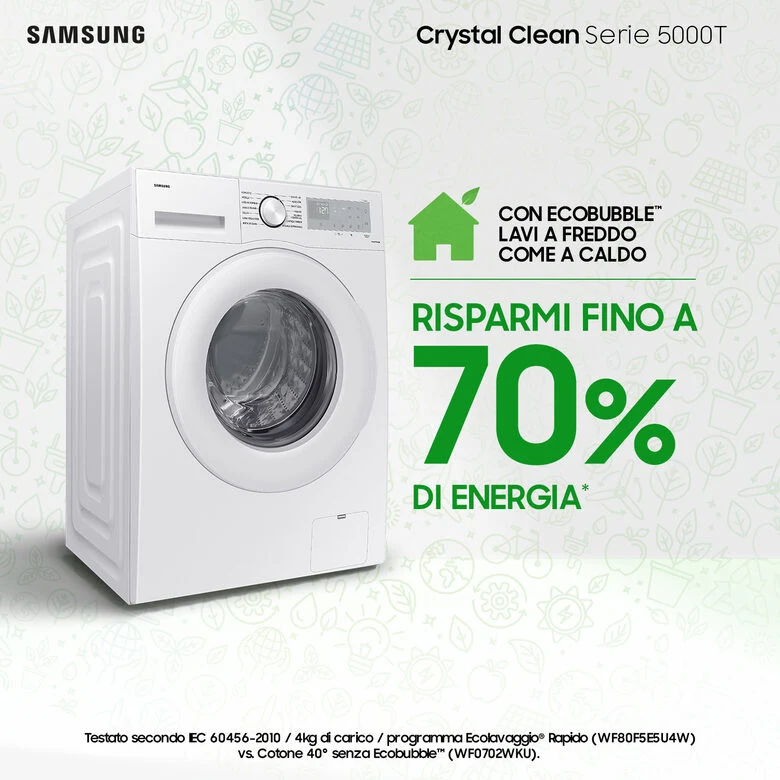 Samsung WW90CGC04DTH lavatrice Caricamento frontale 9 kg 1400 Giri/min A Bianco