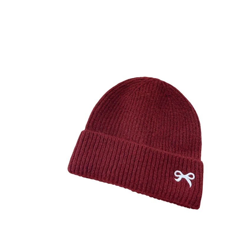 Little Bow Ribbed Knit Beanie