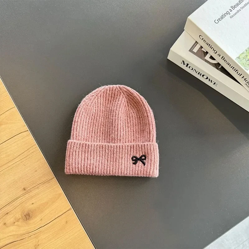 Little Bow Ribbed Knit Beanie