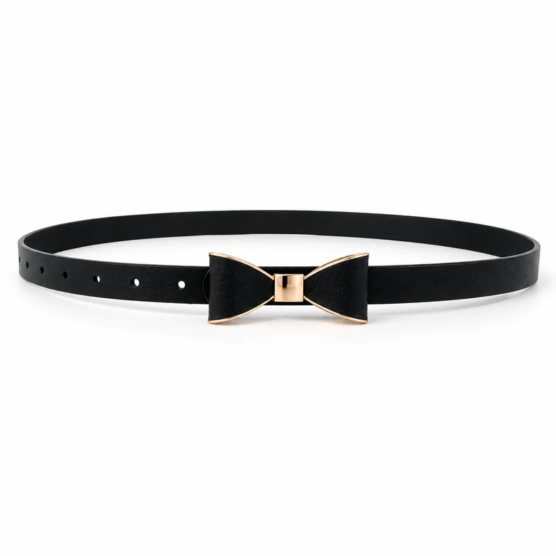 Slim Bow-Buckle Waist Belt