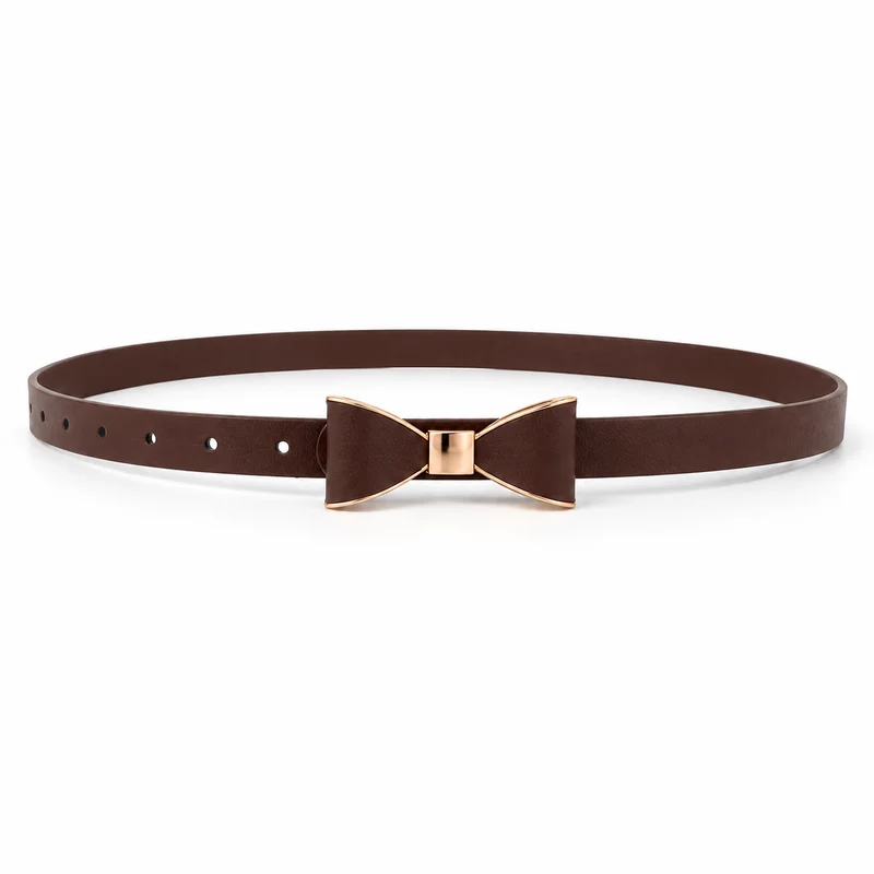 Slim Bow-Buckle Waist Belt