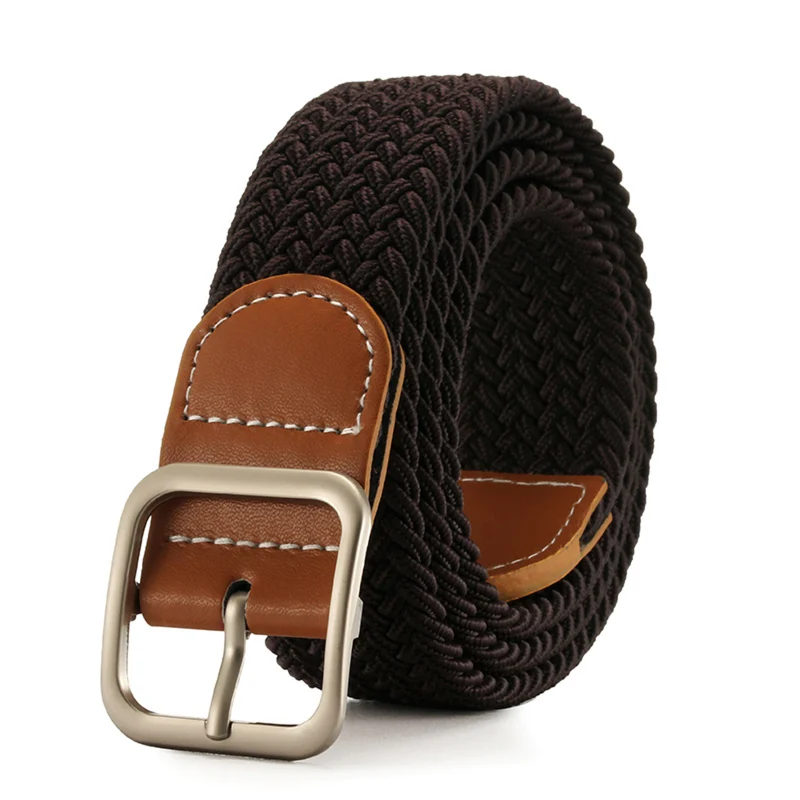 Elastic Braided Square-Buckle Belt