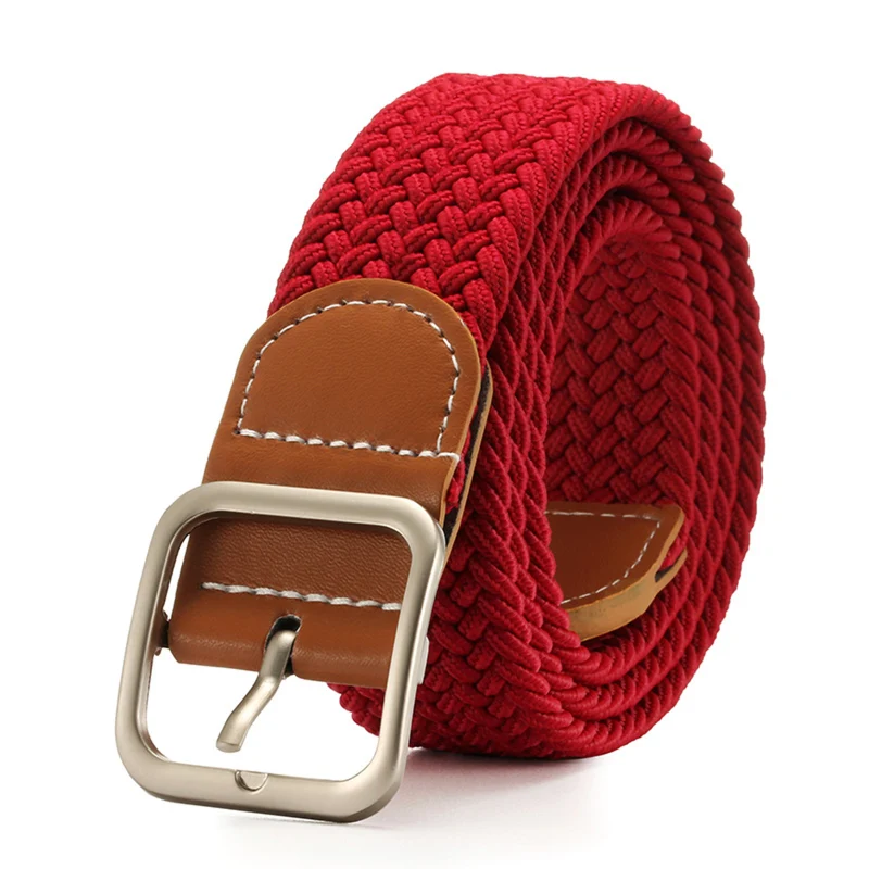 Elastic Braided Square-Buckle Belt