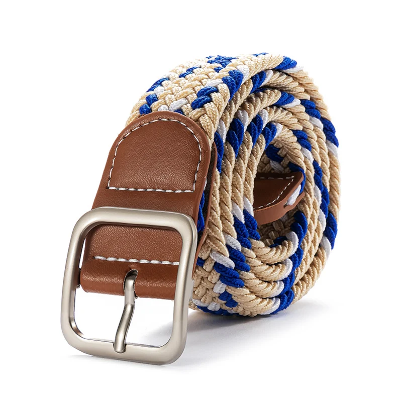 Elastic Braided Square-Buckle Belt