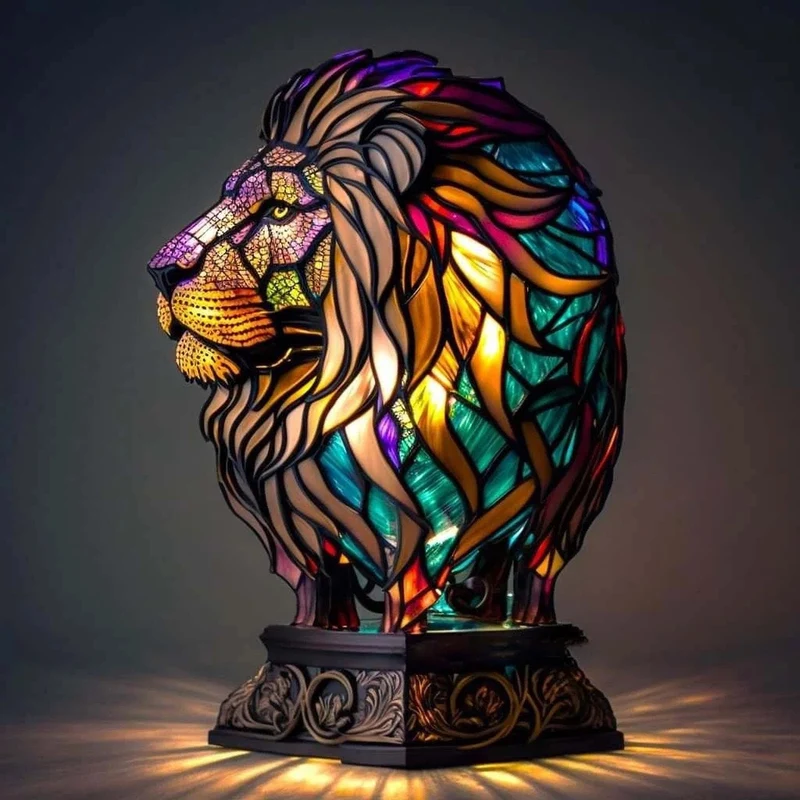 Stained-Glass Animal Table Lamp