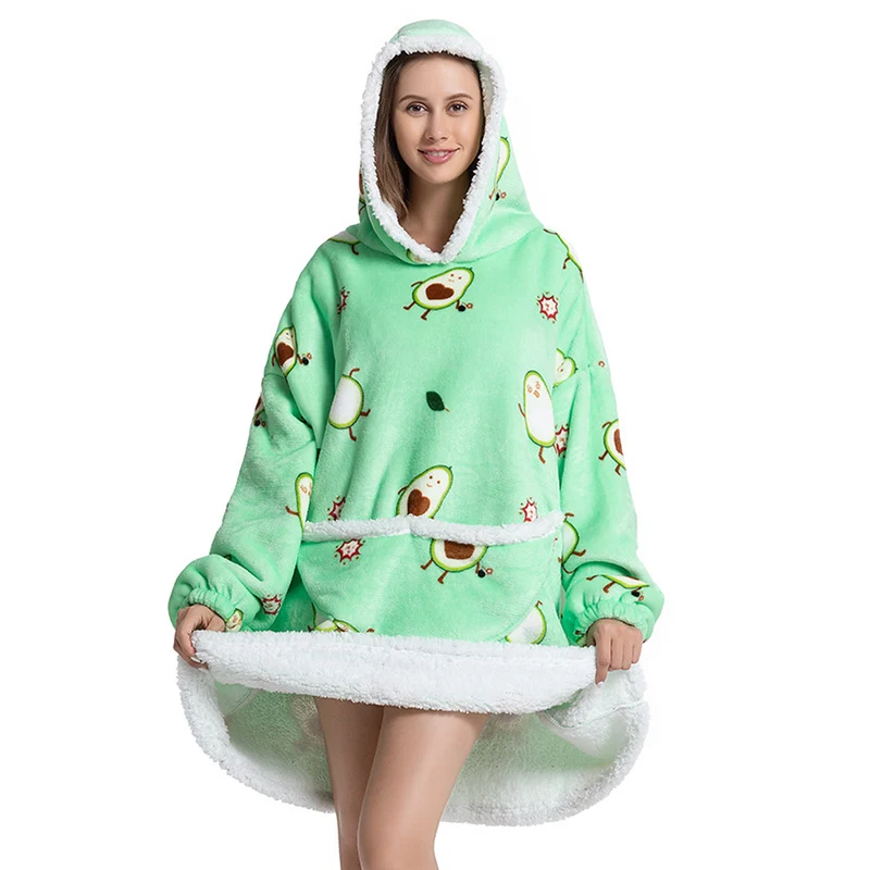 Oversized Hooded Wearable Blanket