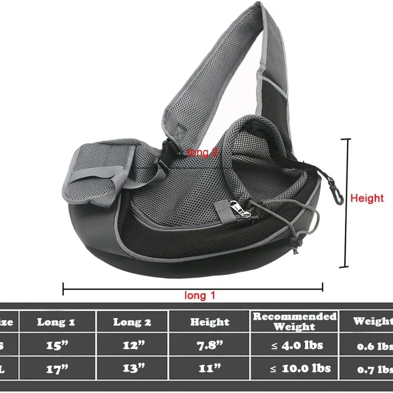 Reflective Pet Carrier Sling Bag