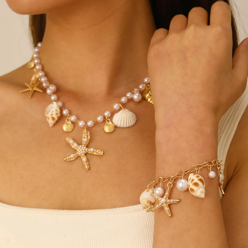 Seashell Necklace and Bracelet