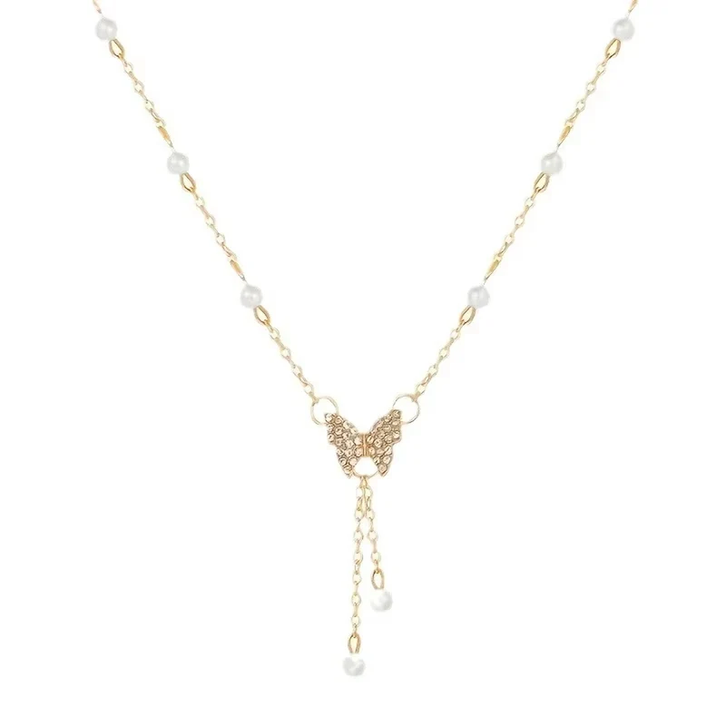 Butterfly Drop Pendant Necklace
