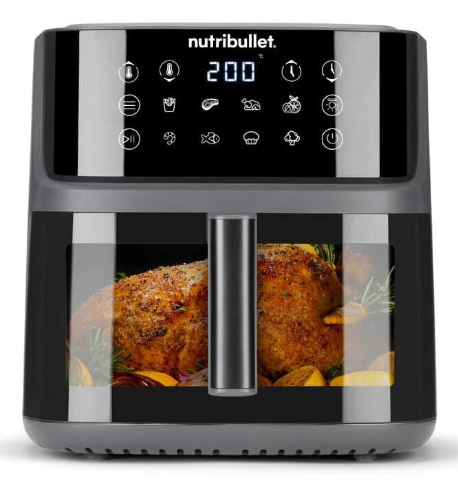 NutriBullet CrispLite Vision Singolo 8 L Indipendente 2000 W Friggitrice ad aria calda Nero