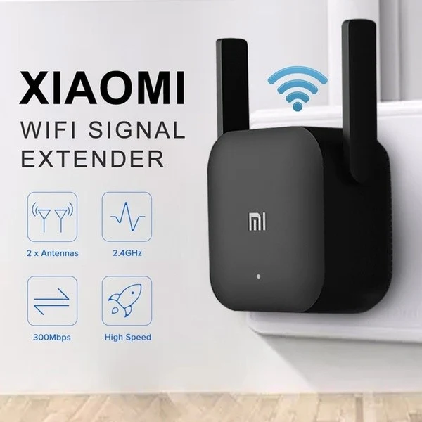 Xiaomi Mi Range Extender Pro (R03) Ripetitore Wireless 300Mbps Wifi Nero Antenne