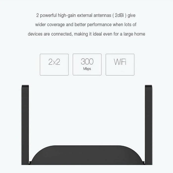 Xiaomi Mi Range Extender Pro (R03) Ripetitore Wireless 300Mbps Wifi Nero Antenne