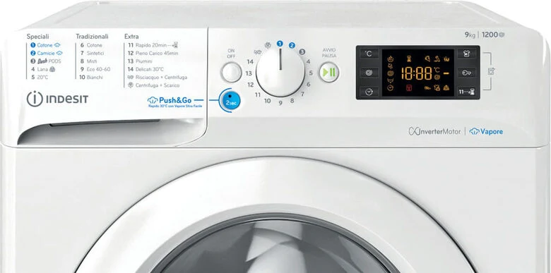 Indesit BWE 91296X WV IT Lavatrice A Libera Installazione 9 Kg, 1200 Giri, Classe A, Bianco