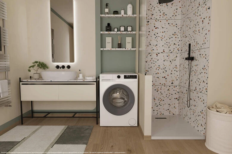 Candy GD 49G8-S Prowash 300 Lavatrice A Libera Installazione 9 Kg, 1400 Giri, Classe A, Inverter, Fresh Vapor, 8 Cicli Rapidi, Bianco