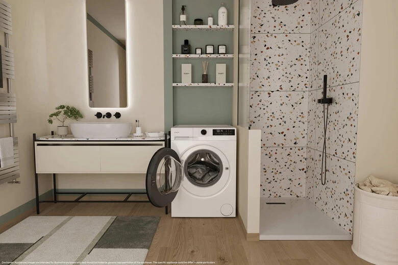 Candy GD 49G8-S Prowash 300 Lavatrice A Libera Installazione 9 Kg, 1400 Giri, Classe A, Inverter, Fresh Vapor, 8 Cicli Rapidi, Bianco