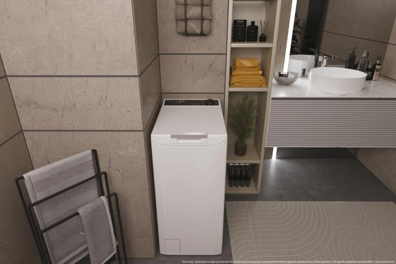 Haier THASN476TM5-S T Serie 7 Lavatrice Carica Dall'alto A Libera Installazione 7 Kg, 1400 Giri, Classe A, Inverter, Vapore, Bianco