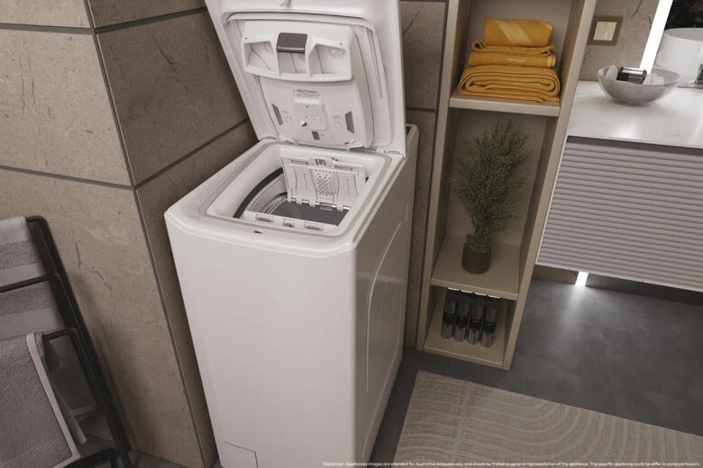 Haier THASN476TM5-S T Serie 7 Lavatrice Carica Dall'alto A Libera Installazione 7 Kg, 1400 Giri, Classe A, Inverter, Vapore, Bianco