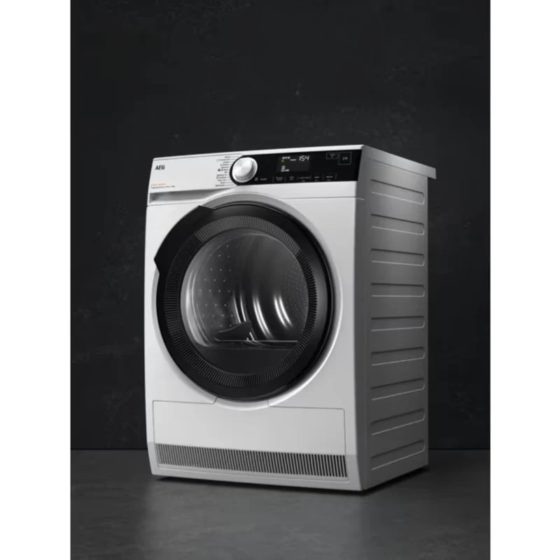 AEG TR8HD9A Serie 8000 Asciugatrice Libera Installazione 9 Kg, Pompa Di Calore, Absolutecare®, Mixdry, Precisedry, Classe A, Nero Bianco