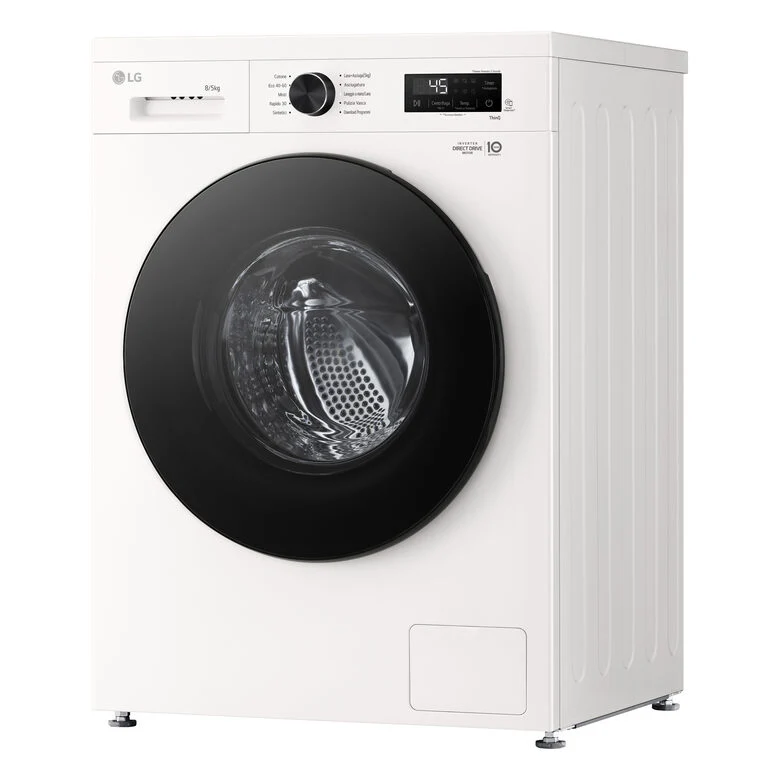 LG W4NX1085NWB Lavasciuga 8/5kg Serie X1, Classe A/E, 6 Motion Direct Drive, Wi-Fi, 1400 giri, Allergy Care, Bianca