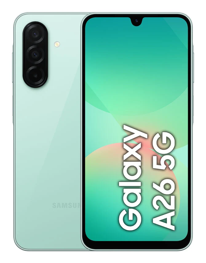 Samsung Galaxy A26 5G, Smartphone con Funzioni intelligenti, Display Super AMOLED 6.7”, 8GB RAM, 256GB, Batteria 5.000 mAh, memoria espandibile, Mint