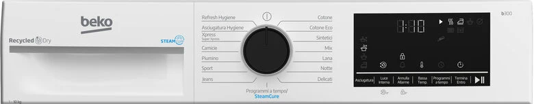 Beko BT3103IS_IT Asciugatrice A Libera Installazione 10 Kg, Pompa Di Calore, Optisense®, Motore Inverter, Display Digitale XL, Vapore SteamCure™, Classe C, Bianco