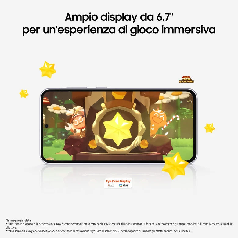 Samsung Galaxy A36 17 cm (6.7") Doppia SIM Android 15 5G USB tipo-C 6 GB 128 GB 5000 mAh Nero