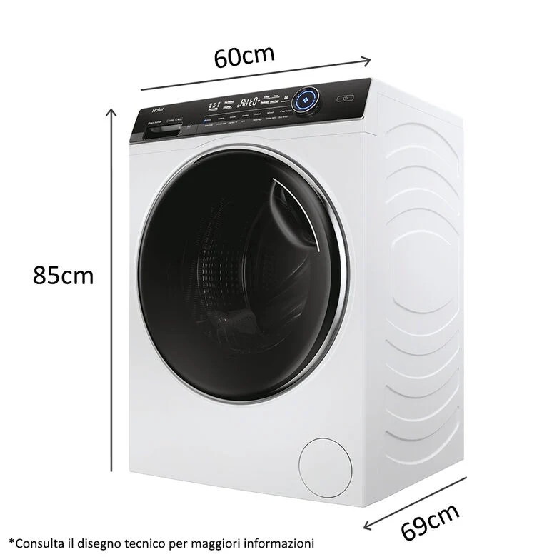 Haier HW110-B14979EU1IT I-Pro Serie 7 Plus Lavatrice A Libera Installazione 11 Kg, 1400 Giri, Classe A-30%, Bianco