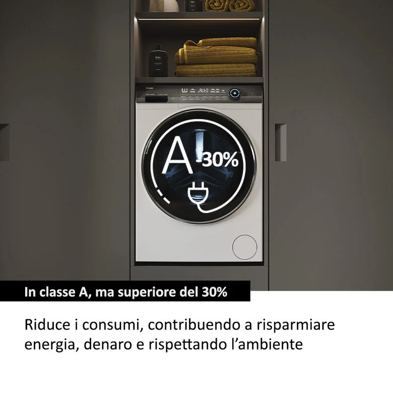 Haier HW110-B14979EU1IT I-Pro Serie 7 Plus Lavatrice A Libera Installazione 11 Kg, 1400 Giri, Classe A-30%, Bianco