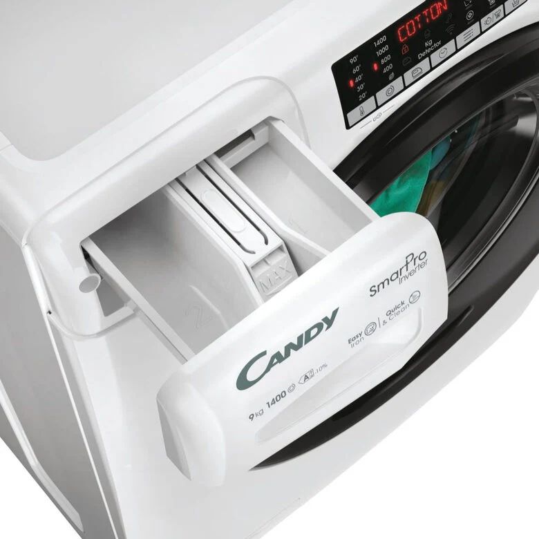 Candy CSO 496TWMB6/1-S Lavatrice A Libera Installazione 9 Kg, 1400 Giri, Smart Pro Inverter, Snap&Wash, Quick&Clean, Classe A, Bianco