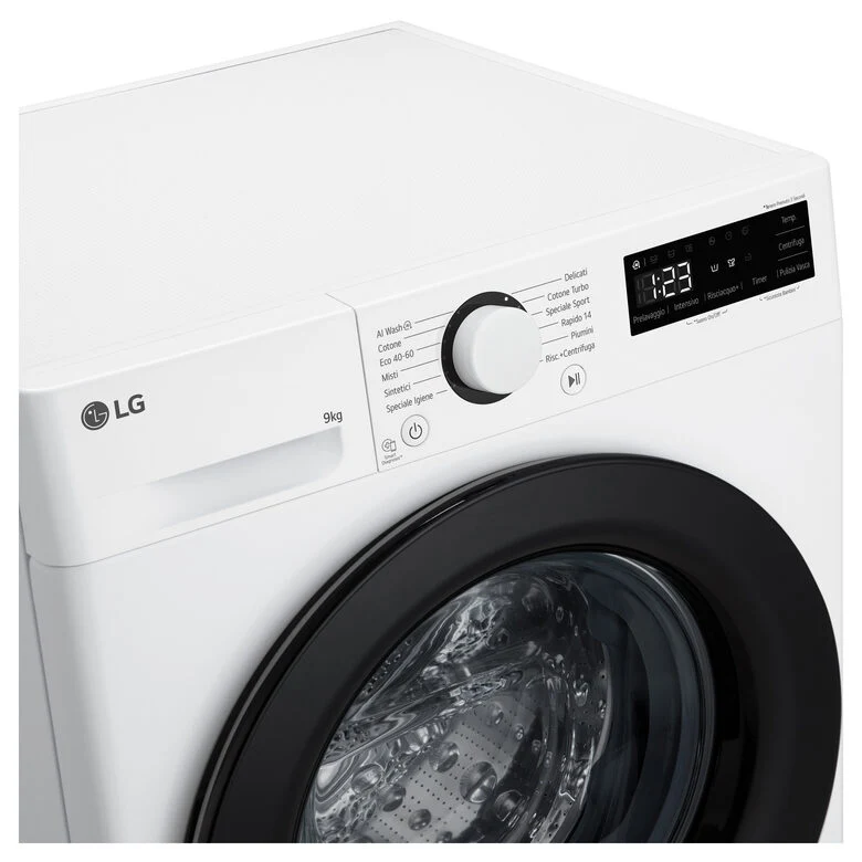 LG F4R3009NNWB Lavatrice 9kg AI DD, Classe A-10%, 1400 giri, Lavaggio con AI