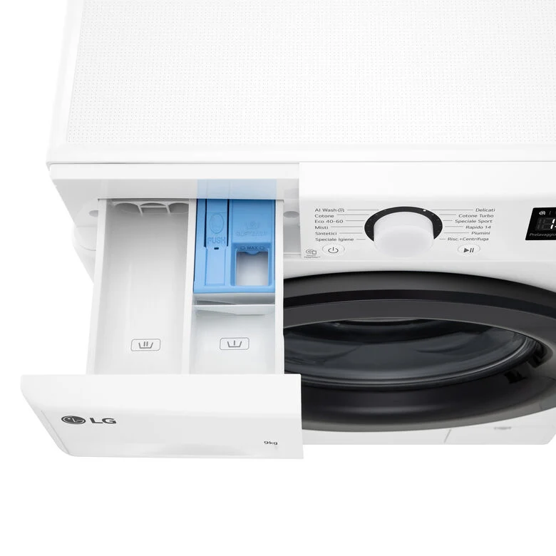 LG F4R3009NNWB Lavatrice 9kg AI DD, Classe A-10%, 1400 giri, Lavaggio con AI