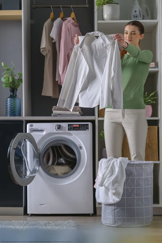 Hoover H-WASH&DRY 350 H3DPS4966TAMB6-S lavasciuga Libera installazione Caricamento frontale Bianco D