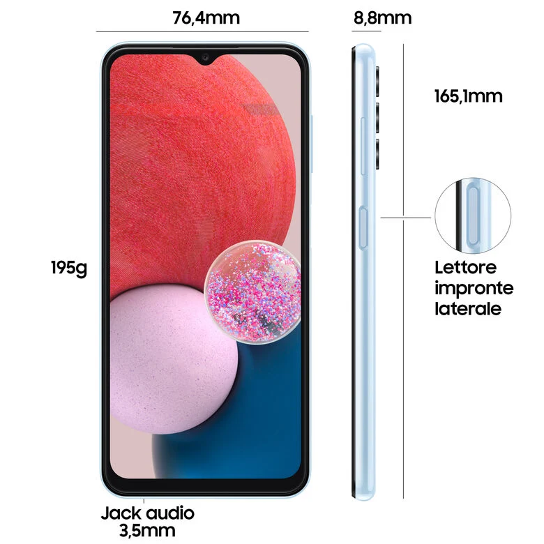 Samsung Galaxy A13 16,8 cm (6.6") Doppia SIM Android 12 4G USB tipo-C 4 GB 64 GB 5000 mAh Azzurro