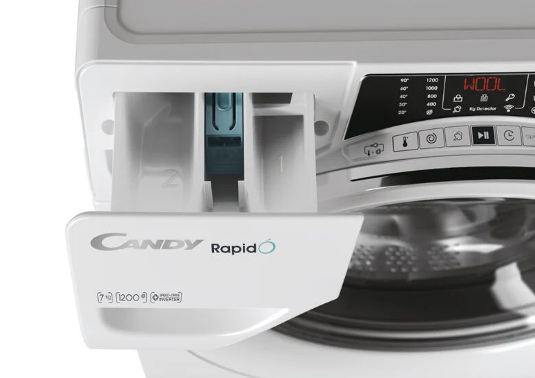 Candy RapidÓ RAPIDO' lavatrice Libera installazione Caricamento frontale 7 kg 1200 Giri/min A Bianco