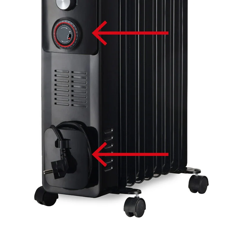 Argoclima WARM BLACK TT 9 Interno Bianco 2400 W Riscaldatore ambiente elettrico a olio