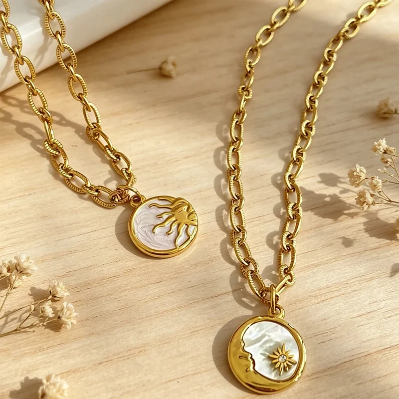 Sun and Moon Pendant Necklace