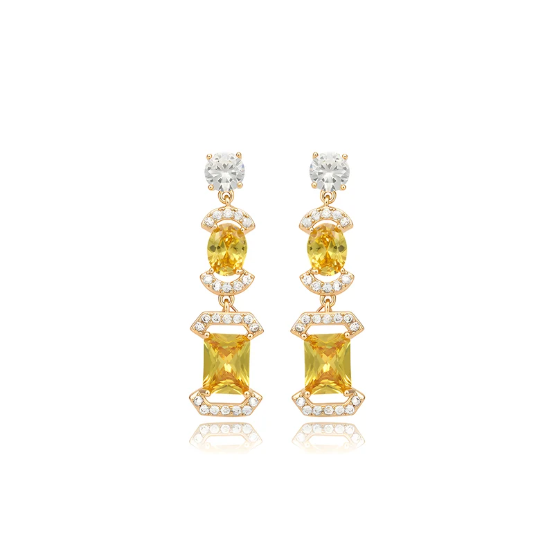 Gold-Tone Gemstone Necklace and Earring Set