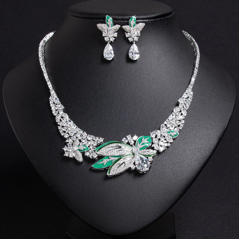 Floral Necklace and Earring Set