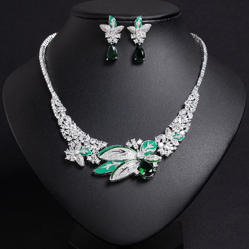 Floral Necklace and Earring Set